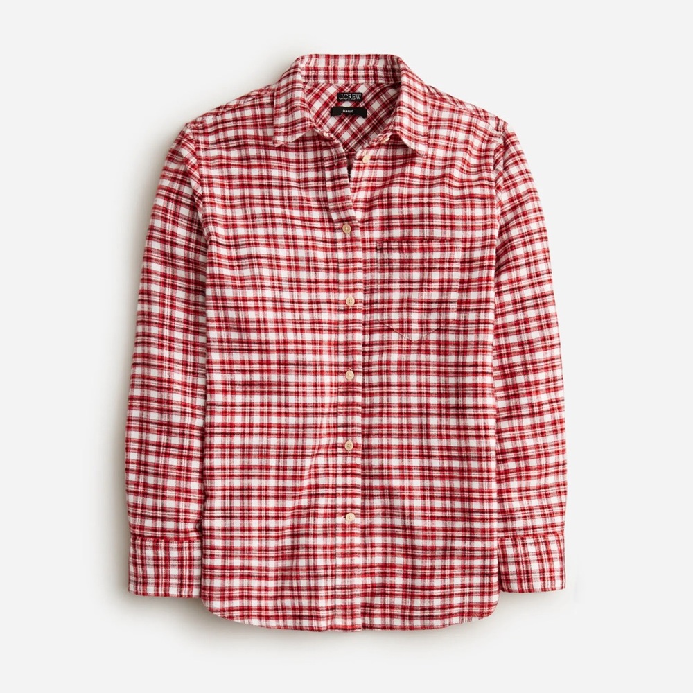 J.‎ Crew Tartan Flannel Classic Fit Button Down Shirt Size 8